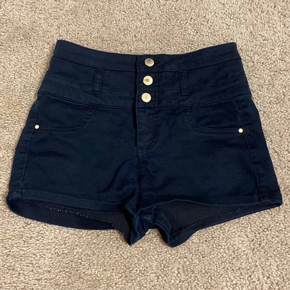 High waisted black shorts